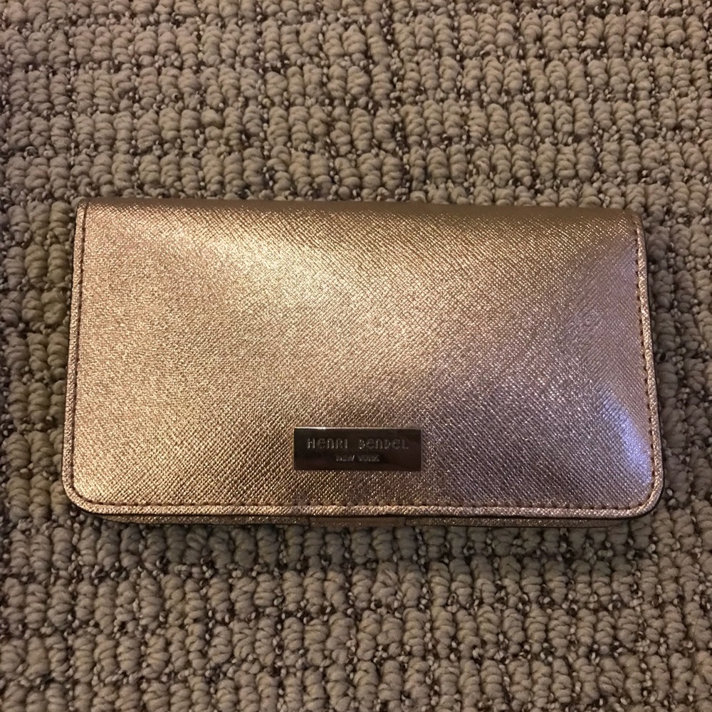 Henri Bendel card case and phone case, rose gold
